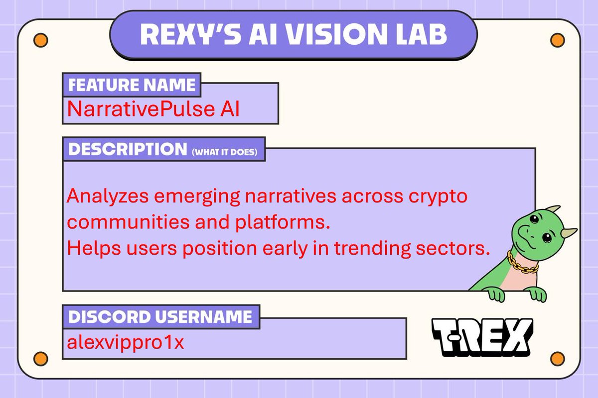 Magic_Friendshi's tweet photo. NarrativePulse AI helps you ride the right stories 📈

Analyze emerging crypto narratives before they go mainstream.
Position early, win the narrative game.
#RexyAILab @TREX_chain

@TREX_chain https://t.co/xmWStMqS6M