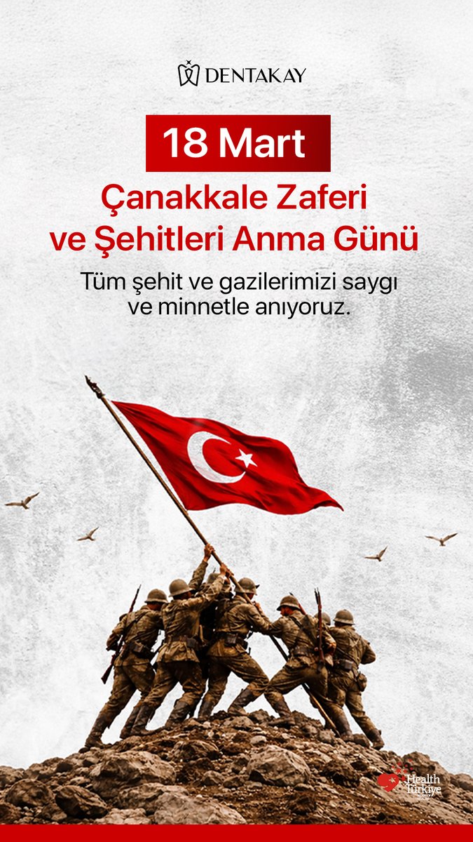 dentakay's tweet photo. 18 Mart Çanakkale Zaferi’nin 111. yılında, imkansızlıklar içinde yazılan o destanı saygıyla anıyoruz. 🇹🇷

Başta Gazi Mustafa Kemal Atatürk olmak üzere tüm şehitlerimize rahmet ve minnetle… 🕊️

#18Mart #ÇanakkaleZaferi #ÇanakkaleGeçilmez https://t.co/Cf6v9Lzeva