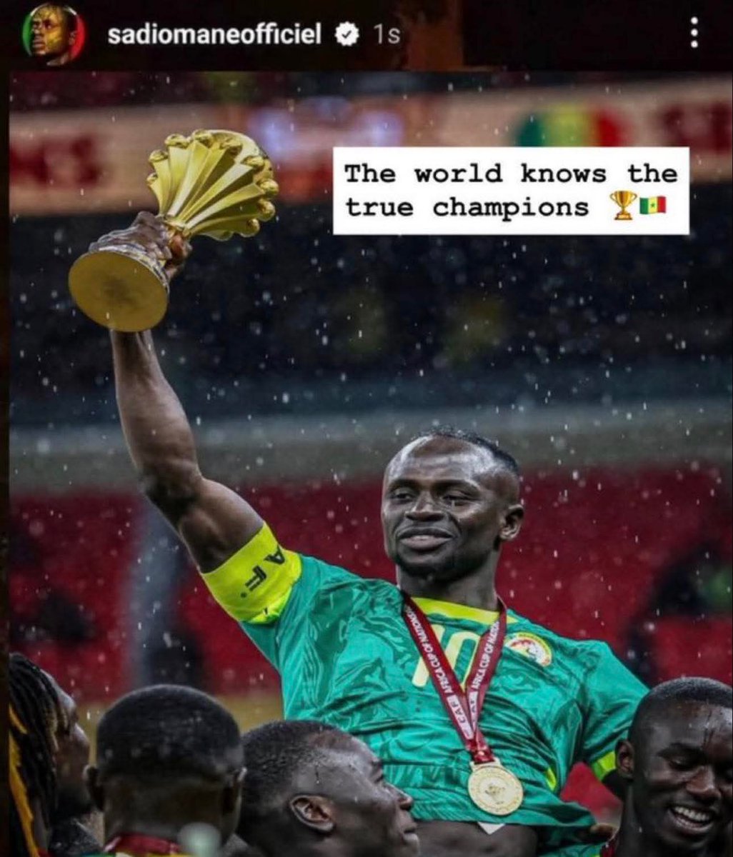 We know the true champions!!!

Thank you Sadio Mane!

#ShameOnYouCAF!