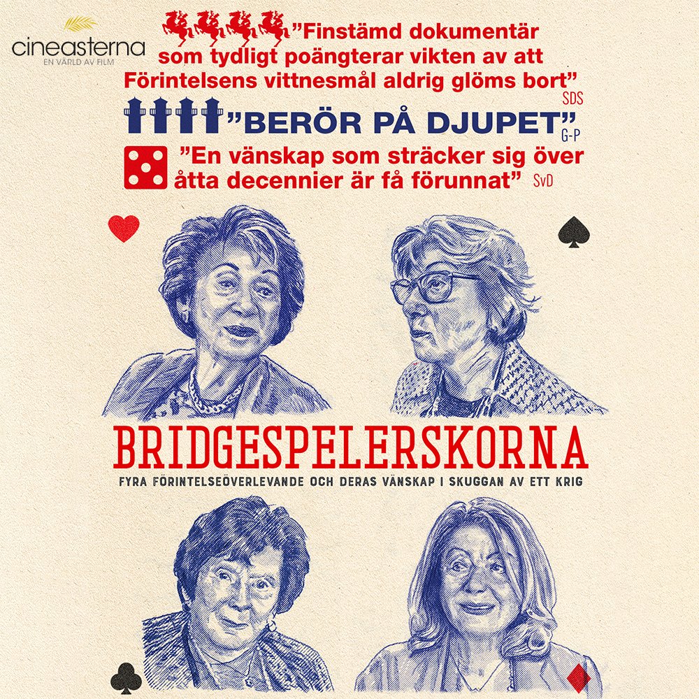 cineasterna's tweet image. De kom till Sverige tillsammans efter att som tonåringar ha överlevt ofattbara grymheter i Auschwitz. Sedan dess har de hållit ihop och levt ett helt liv i Sverige. Bridgespelerskorna (2025) Nu på Cineasterna
#Bibliotek #Filmtips #Cineasterna