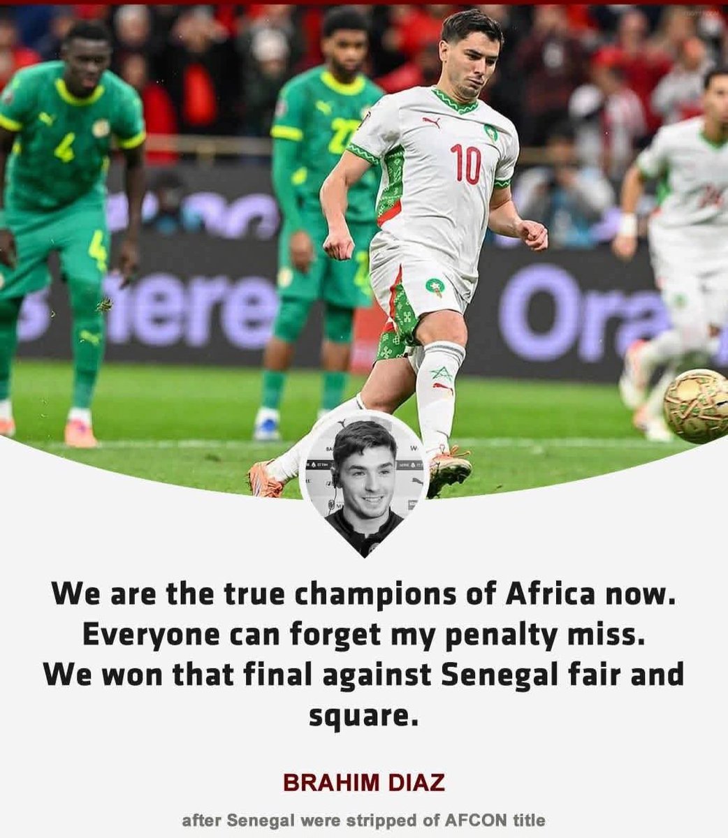 razorblade300's tweet photo. 🚨 Brahim Diaz says Morocco beat Senegal in the AFCON final "fair and square." 😭 https://t.co/tWmQqQVsj7