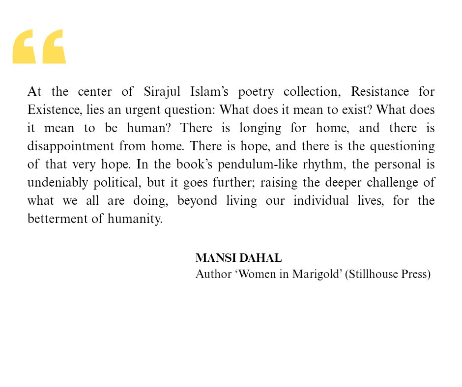 ro_sirajul's tweet photo. I'm delighted to announce that my third collection of poetry “Resistance for Existence” is out now. I can't be more thankful to Dr. Rónán Lee  for his kind help in publishing it.

To purchase the book: https://t.co/RHLHijtvY5 https://t.co/jDmAIcmFXh