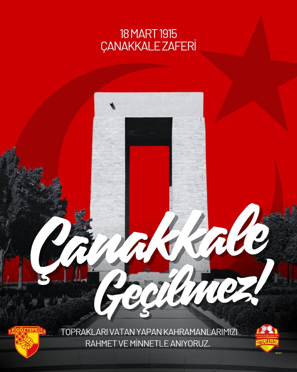 ÇANAKKALE ZAFERİ’MİZİN 111. YILI — "Ben size taarruz emretmiyorun, ölmeyi emrediyorum!”

Başta Gazi Mustafa Kemal Atatürk ve kahraman silah arkadaşları olmak üzere, vatan uğruna hayatını feda eden tüm şehitlerimizi rahmet, minnet ve saygıyla anıyoruz.

18 Mart Çanakkale