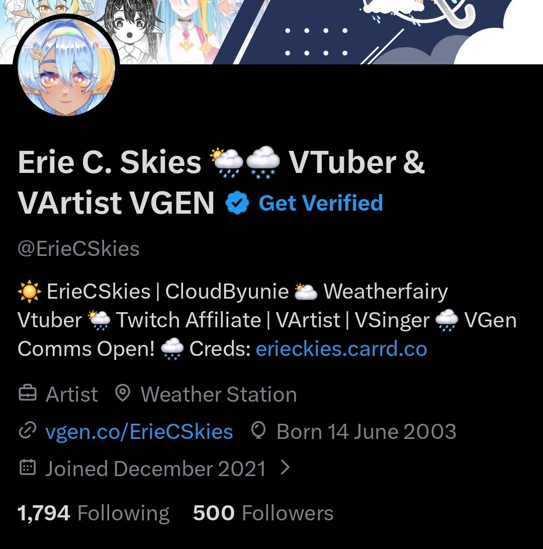 Erie C. Skies 🌦🌨 VTuber & VArtist VGEN tweet media