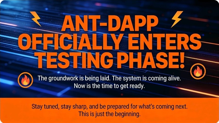 X68X86's tweet photo. 🚀 ANT-DAPP has officially entered the testing phase!

The groundwork is being laid. The system is coming alive.
Now is the time to get ready. ⚡

Stay tuned, stay sharp, and be prepared for what’s coming next.
This is just the beginning. 🔥

#ANT #DAPP #Blockchain #Web3 #CryptoLaunch