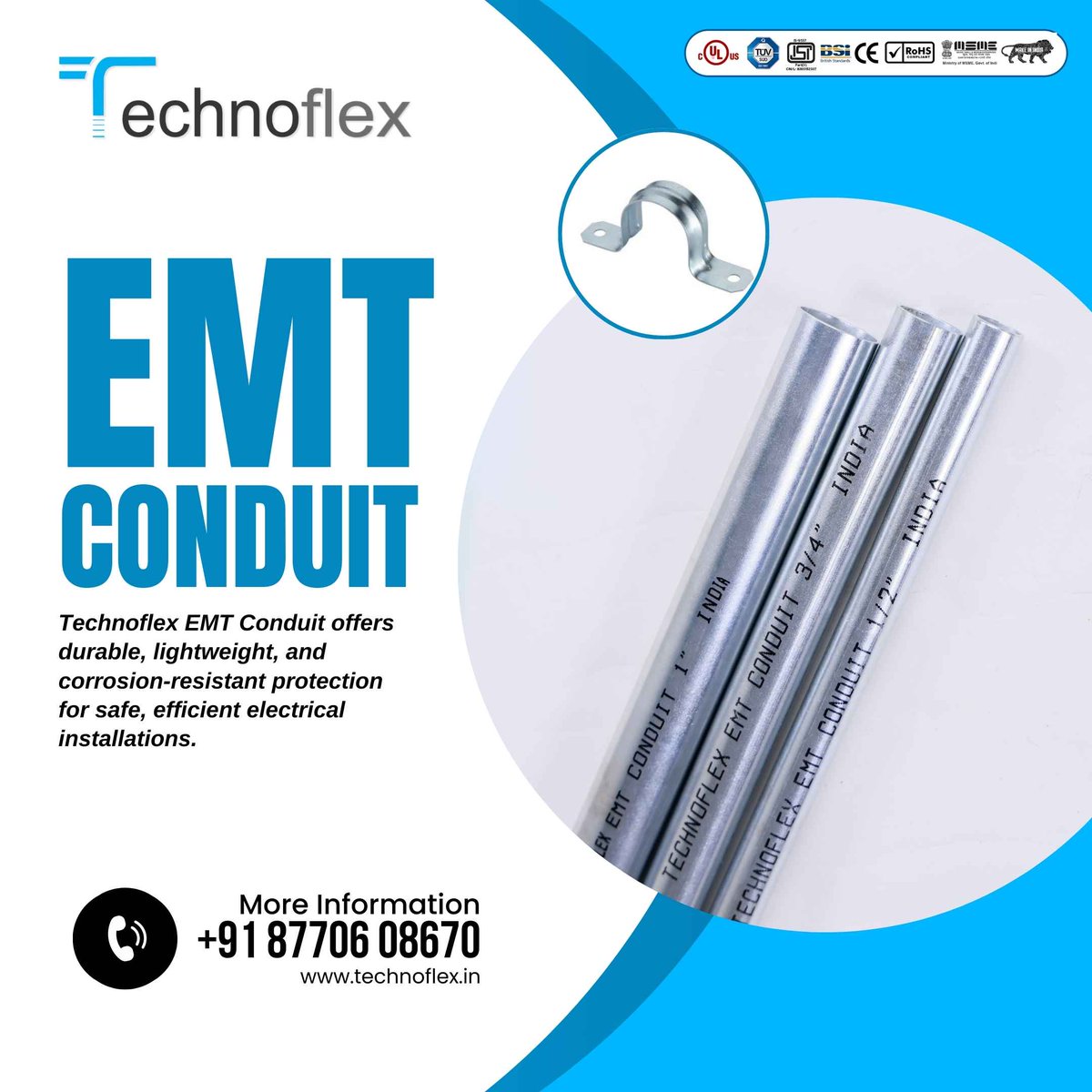 technoflexsteel's tweet image. EMT Conduit Pipe for Strong, Smooth &amp;amp; Easy Electrical Wiring Installation | Technoflex ⚡

for More Info Call on 087706 08670
And mail on - info@technoflex.in
website - Technoflex.in

#EMTConduit #EMTPipe #ElectricalConduit #CableProtection #SteelConduit