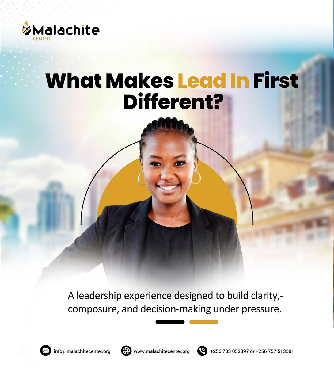 MalachiteCenter's tweet photo. Most leadership training teaches theory. Lead In First puts you in the room  under pressure, making real decisions, managing real team dynamics.

 Here's what you'll walk away with after 3 days: 
✅ Sharper decision-making under pressure
 ✅ Emotional stability and self-awareness https://t.co/n0sZIvDFGI