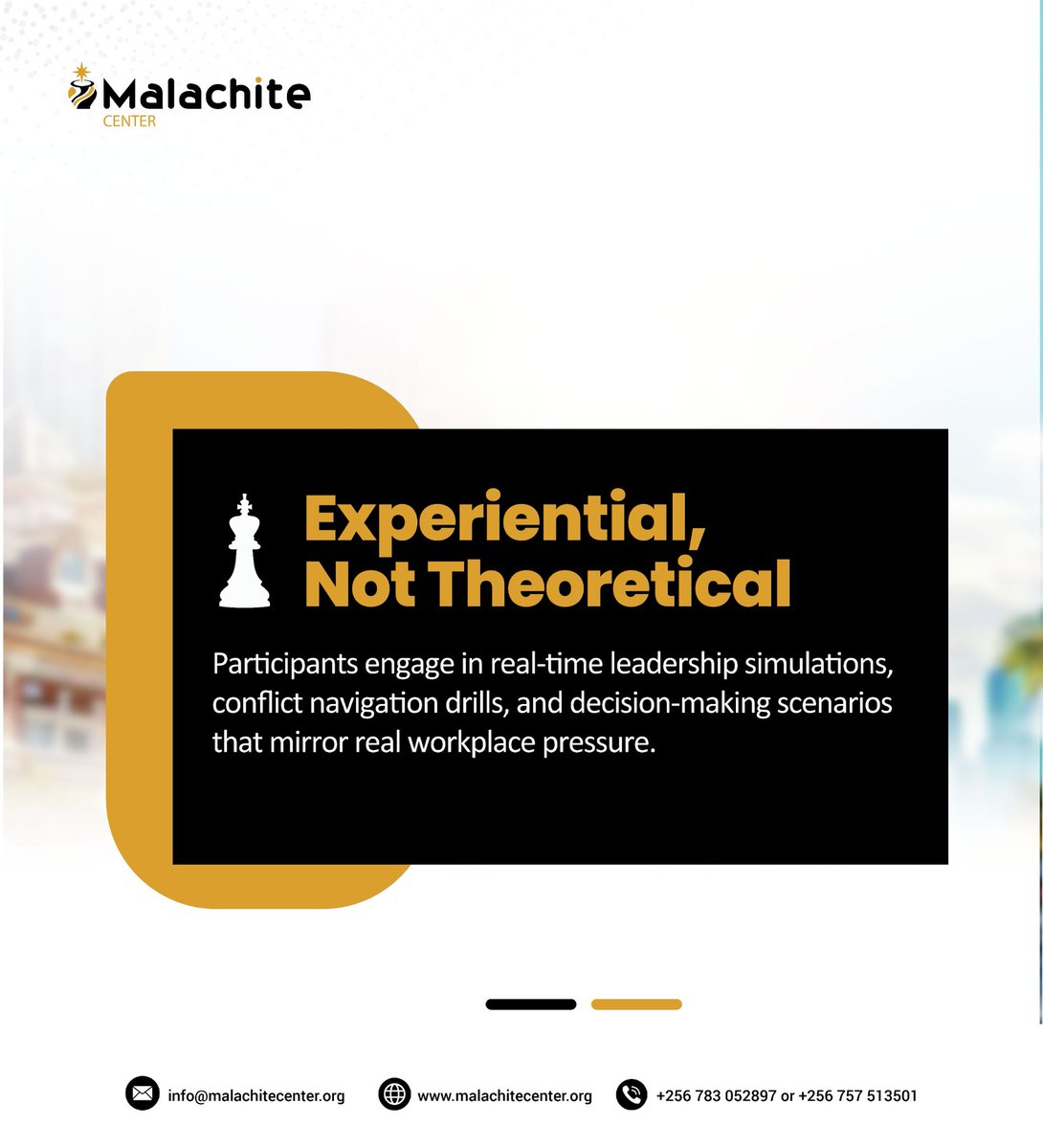 MalachiteCenter's tweet photo. Most leadership training teaches theory. Lead In First puts you in the room  under pressure, making real decisions, managing real team dynamics.

 Here's what you'll walk away with after 3 days: 
✅ Sharper decision-making under pressure
 ✅ Emotional stability and self-awareness https://t.co/n0sZIvDFGI