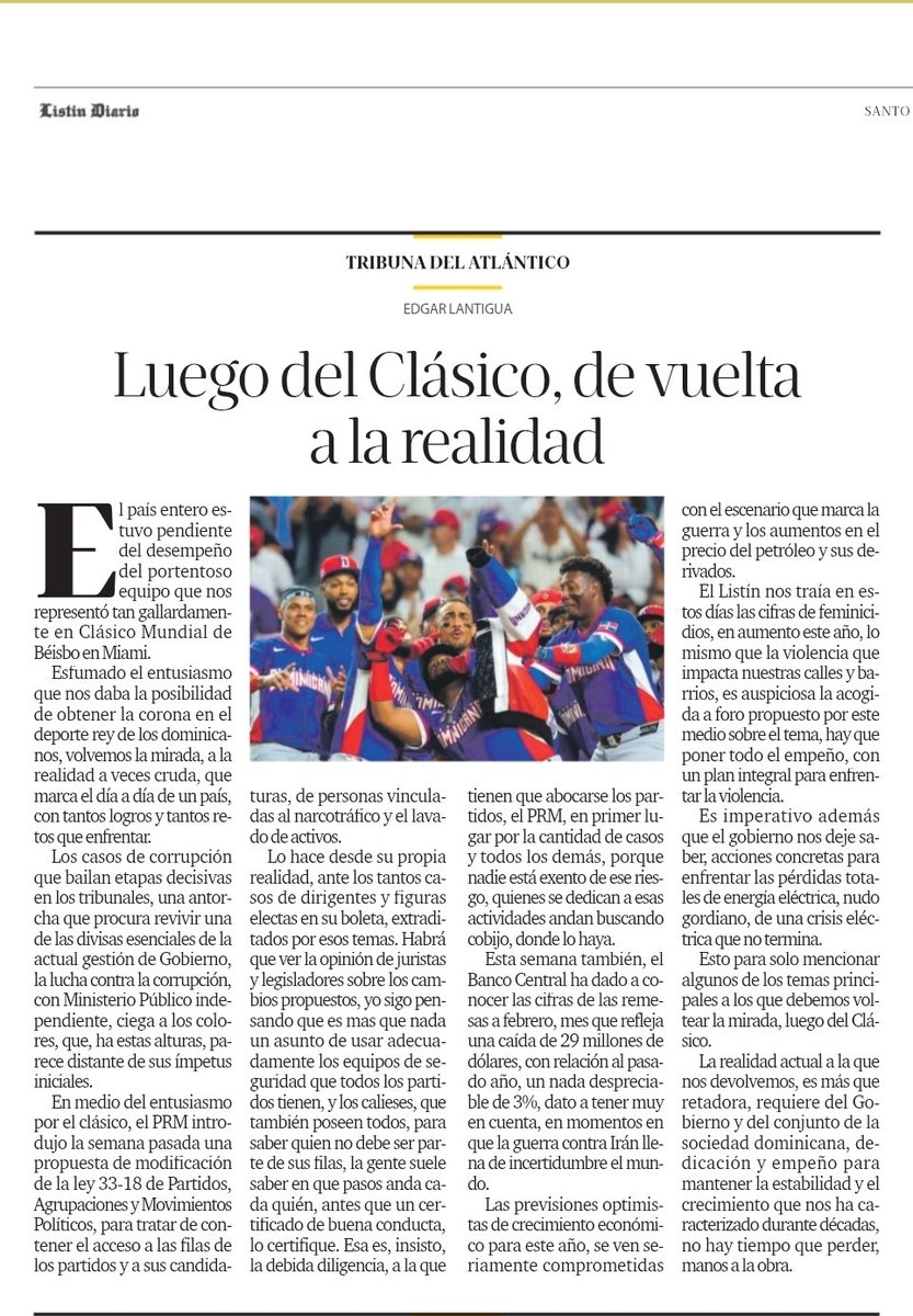 Tribuna del Atlántico

Luego del Clásico, de vuelta a la realidad

listindiario.com/puntos-de-vist…