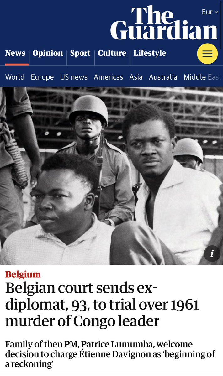 OKTOBA 29, 2025; UHALIFU DHIDI YA BINADAMU HAUWEZI KUSAHAULIKA.

Mahakama ya Brussels, Belgium, imeamua kwamba mwanadiplomasia wa zamani, Étienne Davignon (93), atashtakiwa kwa kuhusika na mauaji ya kiongozi wa kwanza wa DR Congo, Patrice Lumumba, mwaka 1961. 

Hii itakuwa ni