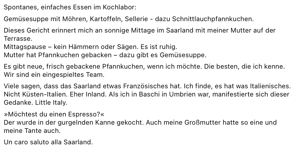 HerrGruenkocht's tweet image. Suppe, Sonne, Pfannkuchen, das Saarland und Italien

#Suppe #Sonne #Saarland #Italien