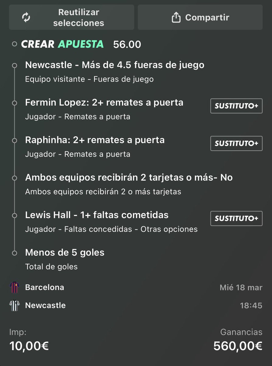 demonAGBmo4b's tweet photo. DEUDAS DE NEWCASTLE 🔥 

no me gusta mucho le jornada de hoy pero bueno como es champions hay que darle caña porque puede salir todo 

50❤️ y si alguna sale ✅ sorteo 50 lereles💸 https://t.co/up7jsL156x
