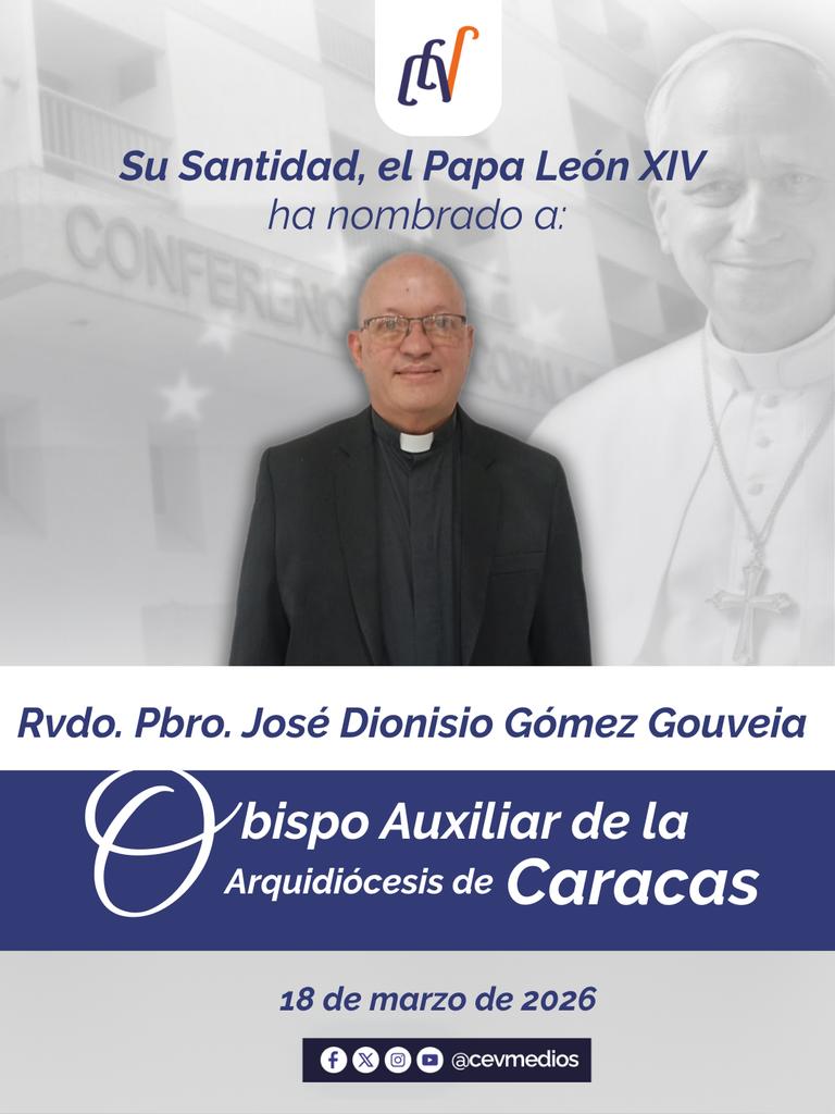 CEVmedios's tweet photo. Con alegría anunciamos que el Santo Padre ha nombrado a dos nuevos obispos auxiliares para la Arquidiócesis de Caracas: Rvdo. Padre José Manuel León, C.P. y  Rvdo. Pbro. José Dionisio Gómez Gouveia. Encomendamos su ministerio al Señor, para que sean guiados por el Espíritu Santo https://t.co/1vthqxTyE3