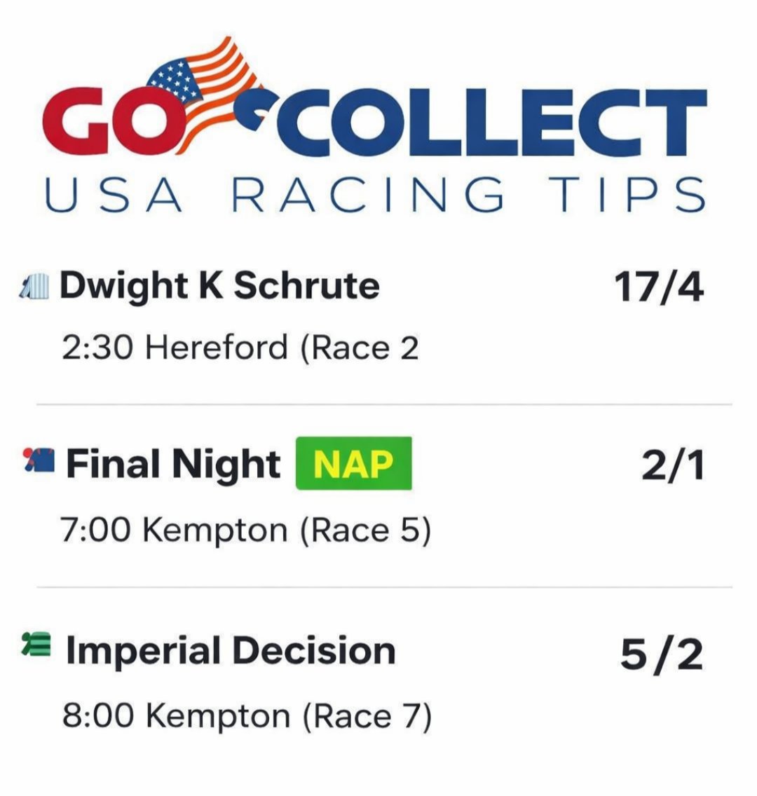 Go Collect Bets - Horse and Greyhound Tips 🐎🇺🇸 tweet media