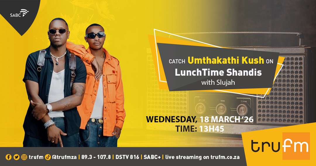 trufm's tweet image. #Representer

We’re joined by rising star Umthakathi Kush talking all things Kush Money with Dj Mydowa &amp;amp; DjyVino. Don’t miss it. #LunchTimeShandis