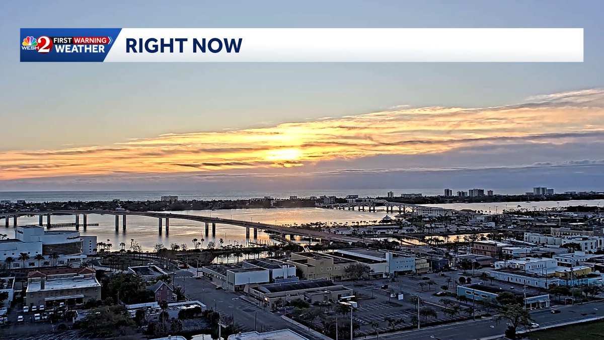 CamTranTV's tweet image. Gorgeous sunrise in Daytona Beach! Even though we'll see  sunny skies and dry weather today, high temperatures will only climb to the upper 60s this afternoon which is well below average!
#wesh #weather #cold #Wednesday