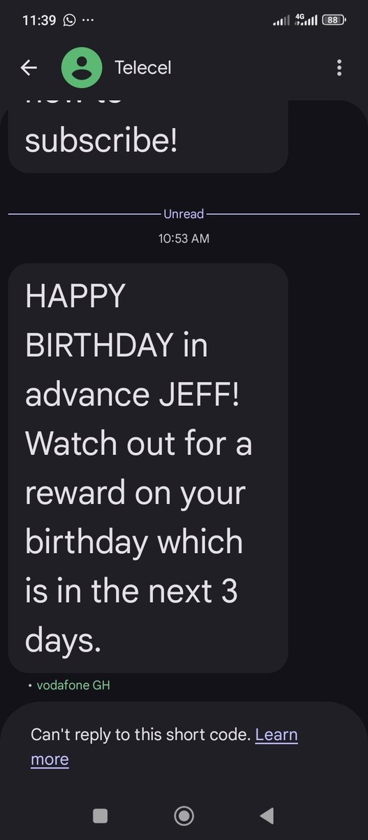 jeffmore_gh's tweet photo. Thank you @TelecelGhana 
I will be waiting for the reward. 😊 
21st March is my Birthday. https://t.co/wsrJdeSYkU