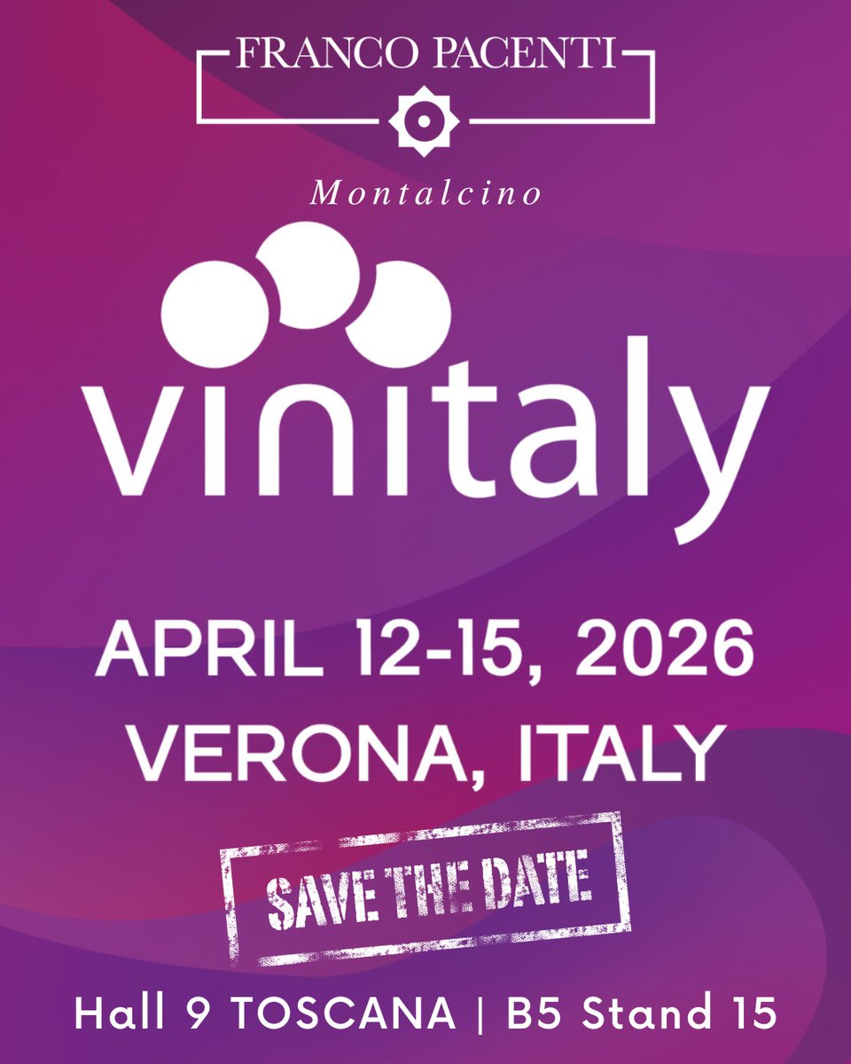 🍷VINITALY 2026🍷<a href="/vinitalyclub/">Vinitaly Wine Club</a> noi ci saremo e voi? Vi aspettiamo🤩👇🏻
‼️SAVE THE DATE‼️
📅 dal 12 al 15 aprile 2026
📍Padiglione 9 Toscana | Area B5 Stand 15 Verona Fiere