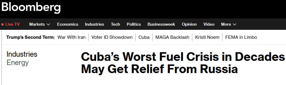 Un petrolero ruso se dirige hacia Cuba cargado con 730.000 barriles de petróleo. Debe llegar a la isla a finales de este mes.
Cuba resiste!