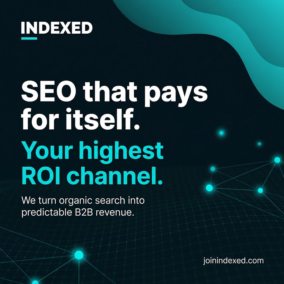 IndexedAgency's tweet photo. A lot of agencies talk about traffic. We talk about revenue.

If your SEO strategy isn’t directly tied to your pipeline, you’re leaving money on the table. At Indexed, we build search strategies that pay for themselves.

Link in bio to see how. https://t.co/FCZxXTcVdX