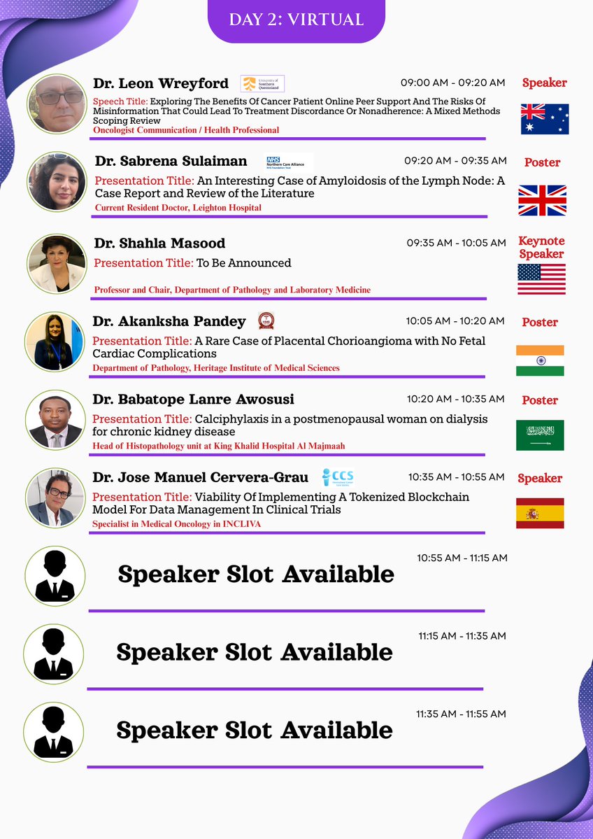 EPUCGCongress's tweet image. Unable to attend in person? You can still be part of the conference from anywhere in the world! Join us at the 16th Emirates Pathology, Digital Pathology, Cancer Conference and Exhibition April 09–11, 2026.
#PathologyUCG #DigitalPathology #CancerConference #Pathology2026