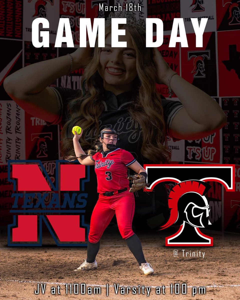 Trinity_Trojans's tweet photo. Wednesday- No school, no excuses… just softball. #TsUp @EulessTrinityHS
It’s a DAY GAME and we’re honoring our First Responders ❤️🚓🚑 — come out and show some love while we take the field against Northwest!
📍 @ Trinity
🕚 JV – 11:00 AM
🕐 Varsity – 1:00 PM https://t.co/Di4UpGeuZn