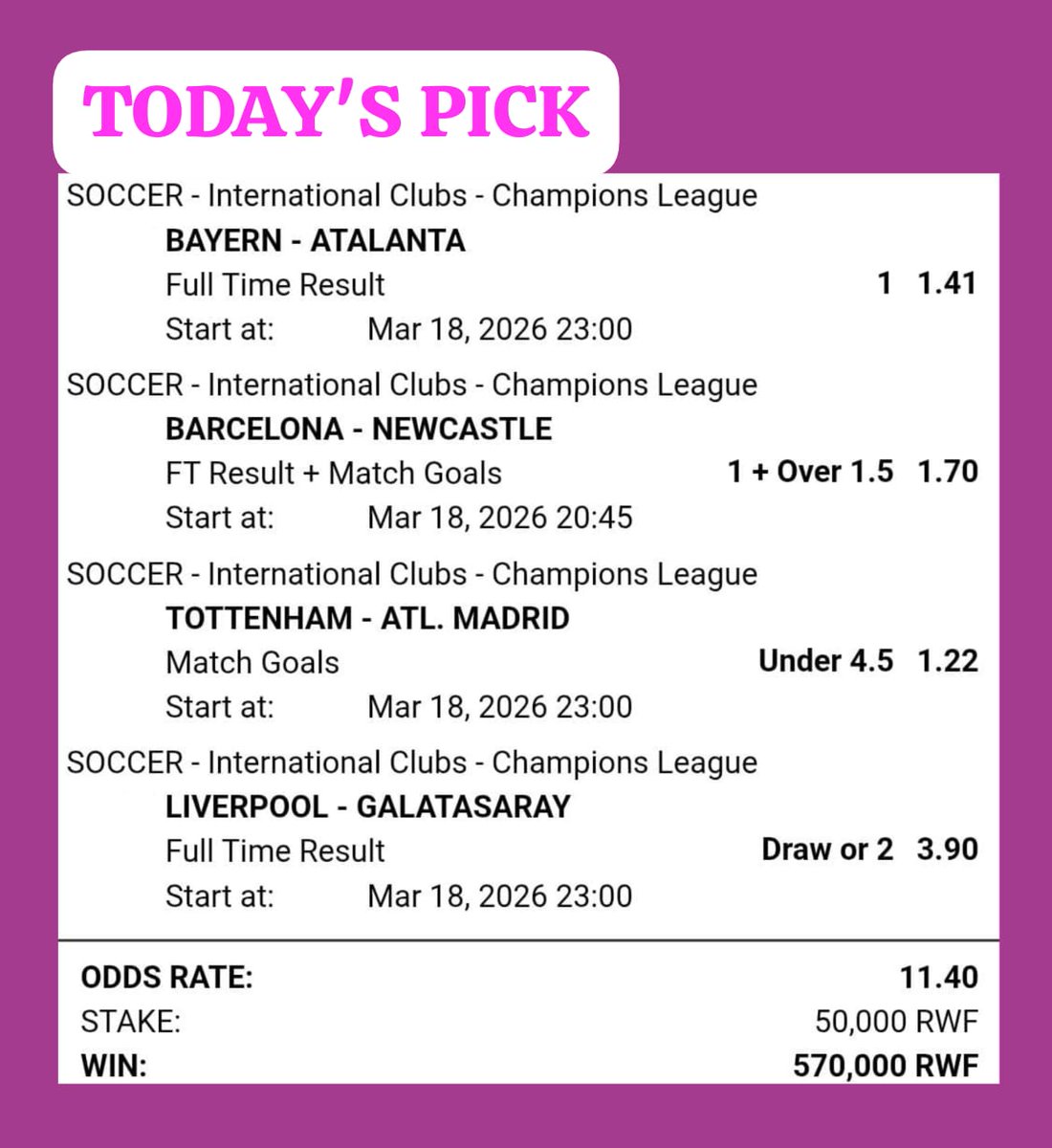 TODAY'S PICK. tweet media