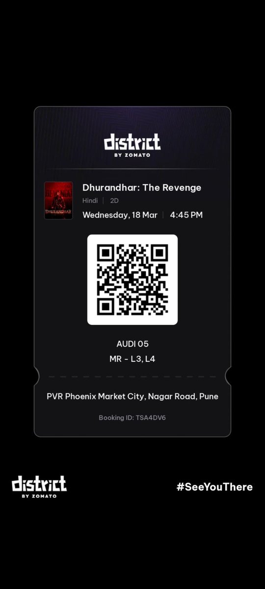 ashishpadiya's tweet photo. @PicturesPVR @INOXMovies @PicturesPVR @PhoenixMCtyPune 4.45 pm show of #dhurandhar2 not started even at 5.30 pm. No information no news no compensation. @getmyrefundin can you please help https://t.co/qflB3tei7r