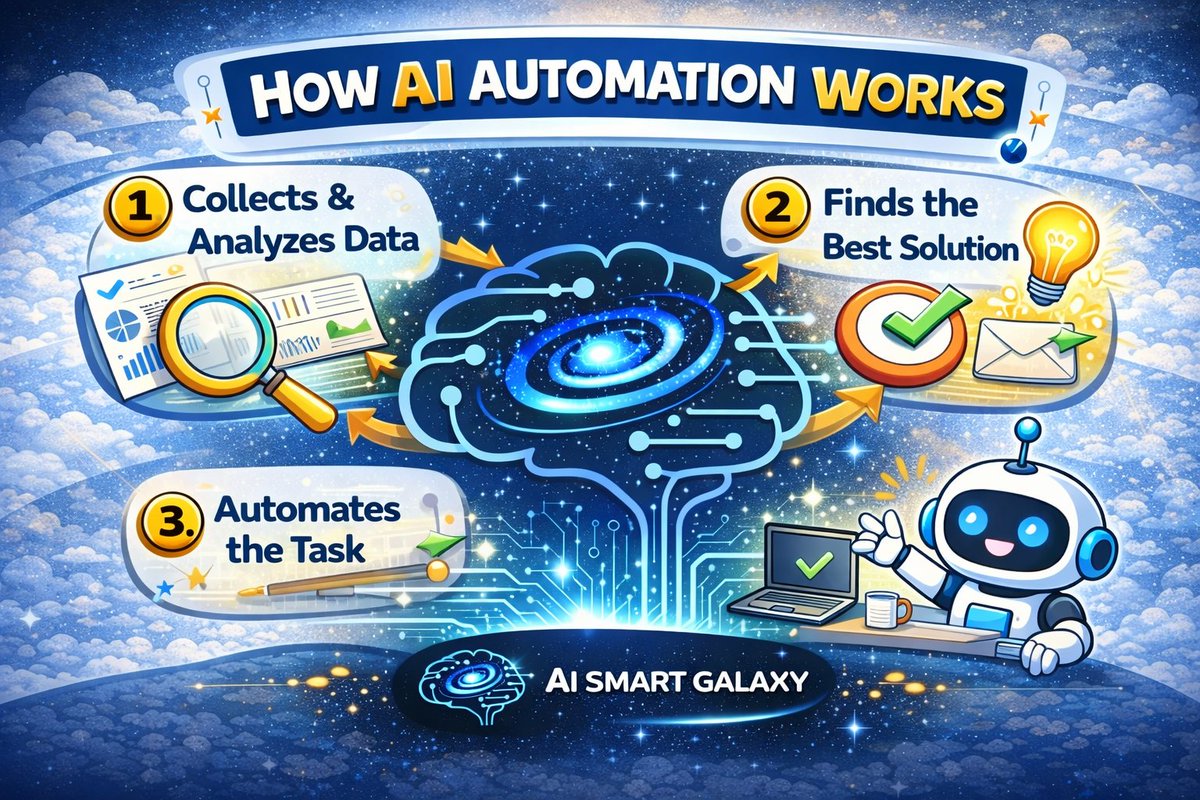 AiSmartGalaxy's tweet photo. AI Automation explained in 4 simple slides 🤖⚡

Learn what it is, how it works, and why it matters.

👉 AI won’t replace you
👉 But people using AI will
#AIAutomation #AI #Tech #AiSmartGalaxy https://t.co/83WVy2O7Vy