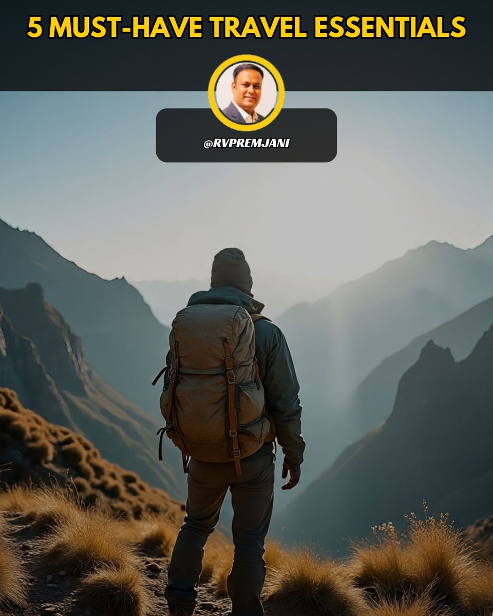 rvpremjani's tweet image. Travel smart, not heavy! ✈️ These 5 essentials make every trip smoother: 

Power Bank, Universal Adapter, Packing Cubes, Water Bottle &amp;amp; Documents Pouch. 

Smart planning &amp;gt; overpacking.

#TravelSmart #SmartPacking #TravelTips #Rvpremjani #BusinessTravel