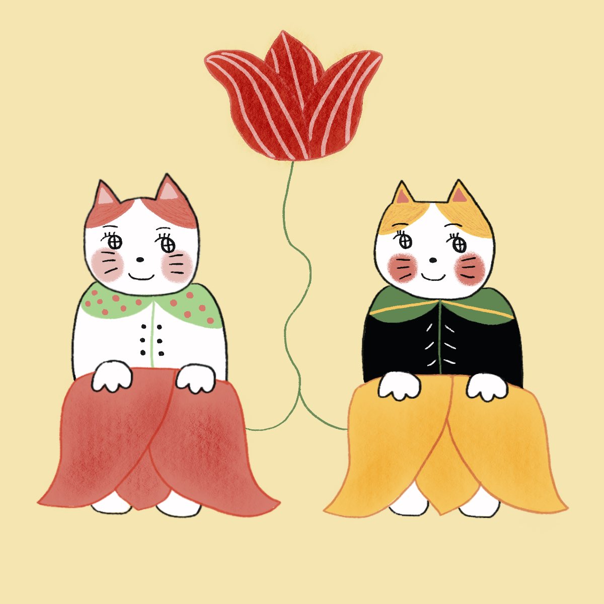 ふたりの春支度🌷

#イラスト  #ねこ
#ゆるいイラスト
#illustration