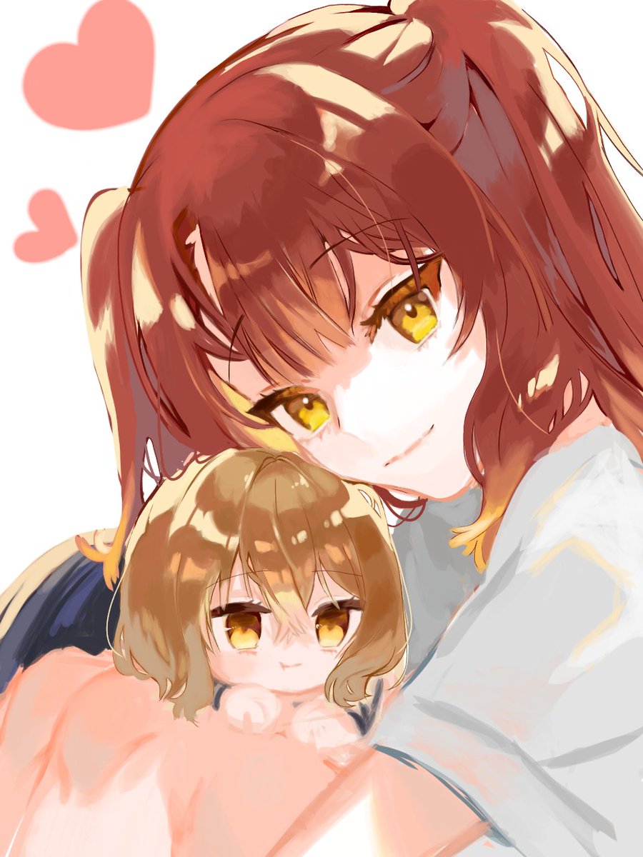 わたたべのみこちゃんと比名子ちゃんです！
塗り方を似せてみましたー！
わたたべの絵柄がすごい好きです
ちび比名子
#watatabe
#わたたべ