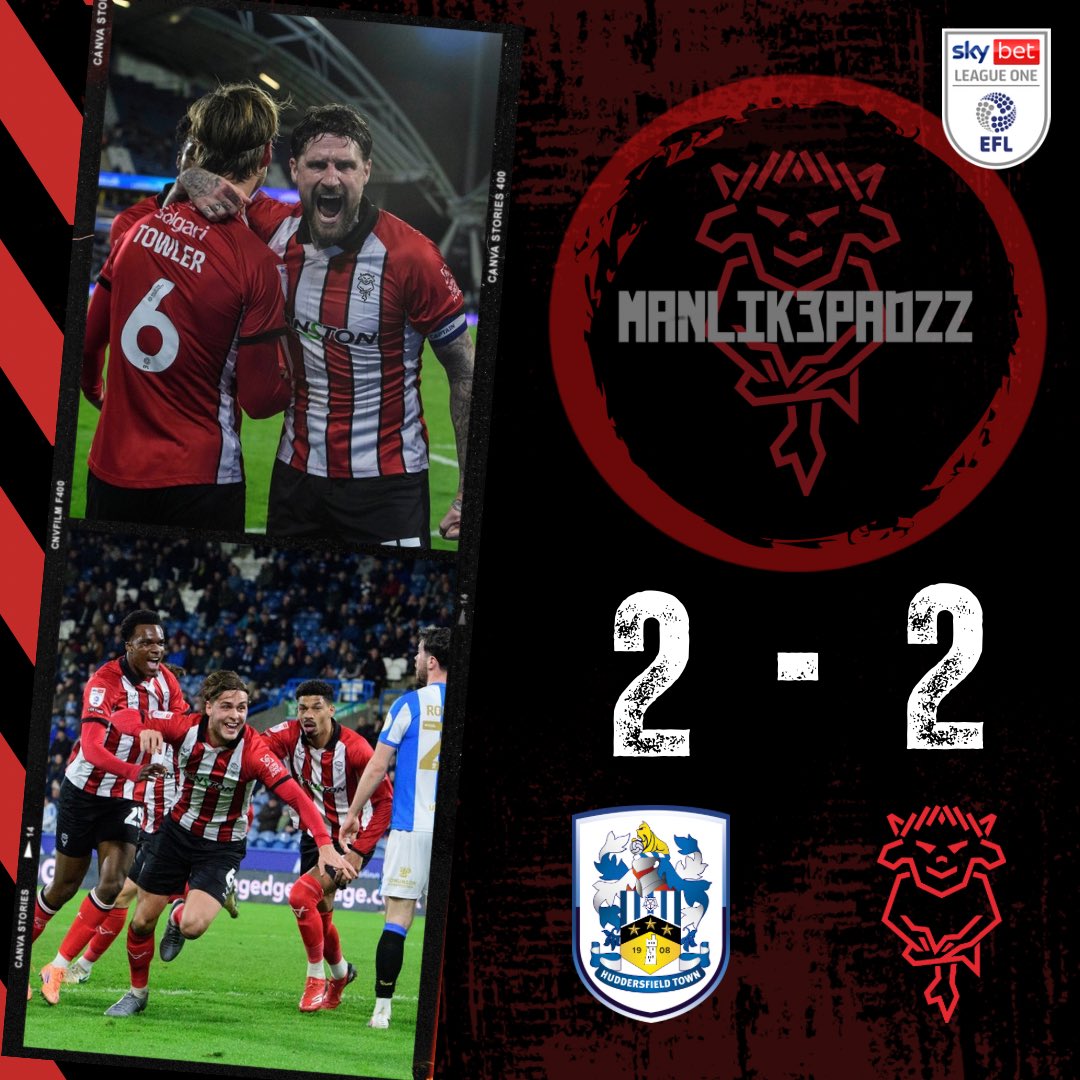 manlik3padzz's tweet image. Full-time: Huddersfield 2-2 Lincoln City 🔥

That’s TWENTY-ONE unbeaten 💪

Relentless, resilient, unstoppable. This team just doesn’t know when to quit. UTI 🔴⚪

#WeAreImps #graphic #design #football