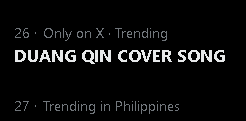 📈 Trend Update Realtime ෆ*₊

⏰ Update : @ 19.02 น.

#⃣ #สิ่งที่แสนดีByตี๋ตี๋ป๋อ
— #2 Thailand 🇹🇭(🔺)

Keyword : DUANG QIN COVER SONG 
— #3 Thailand 🇹🇭(🔺)
— #9 Worldwide 🌎(🔺)
— #26 Philippines 🇵🇭(🔺)

#porsuppakarn <a href="/porsuppakarn/">porsuppakarn</a>