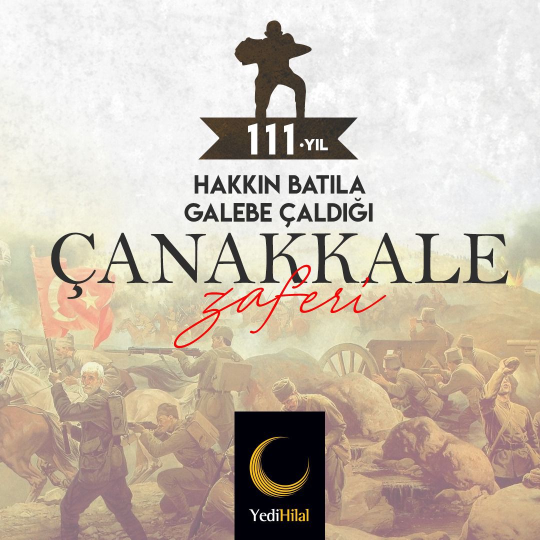 Gücümüzü şehadete olan sarsılmaz imanımızdan, üzerinde dik durabildiğimiz vatan toprağının bağrında yatan yüz binlerce şehidimizden alıyoruz.
Şehadetleri mübarek olsun.🌙

#çanakkalezaferi 
#yedihilal