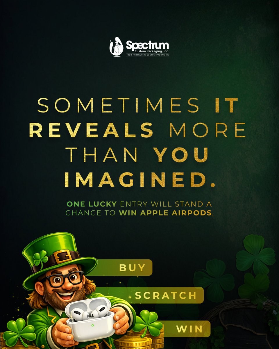 spectrumpkg_inc's tweet image. One scratch. One reveal. One moment that changes everything. For one lucky entry, that reveal could mean Apple AirPods.

That’s how Spectrum turns packaging into impact.

🔗 Link in bio.

#scratchoffpackaging #foldingcartons #custompackaging #CPGpackaging #packaginginnovation