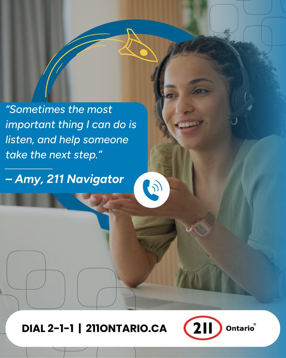 211Ontario's tweet photo. Ever wonder who answers 2-1-1? Meet Amy, a navigator helping connect you to support. π Dial 2-1-1 or visit π https://t.co/0z7jq4bKv8. #211Ontario #HelpStartsHere #NavigatorSpotlight #CommunitySupport #BehindTheScenes https://t.co/hlKlsxxsVY