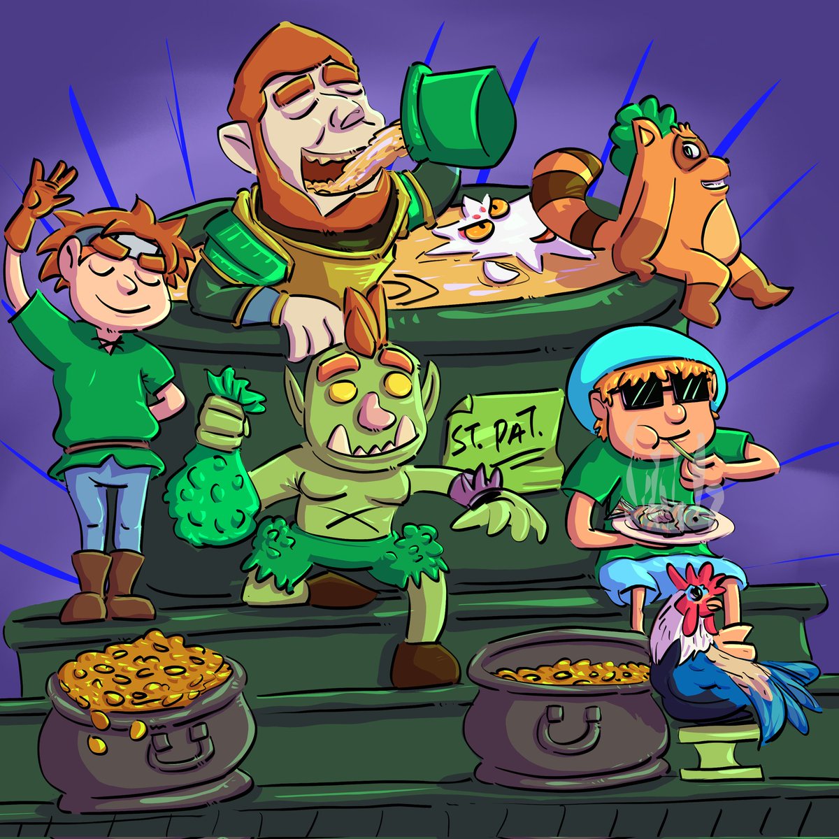 faf_animation's tweet photo. New art piece celebrating St. patrick's Day. @Ronin_Network family Vibes. #Roningames
@Moku_HQ @LumiterraGame @FishingFrenzyCo @RumbleArcade @AxieInfinity @PlayChickenSaga @fableborne https://t.co/pbNafMtp0e