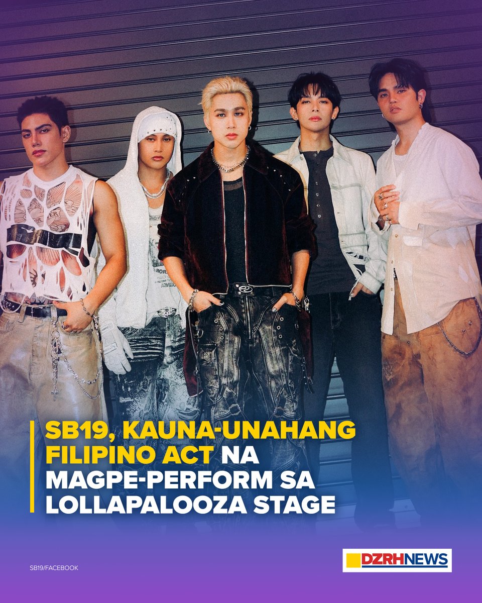 ‘SURPRISE A’TIN!’

Kabilang ang P-pop group na SB19 sa opisyal na lineup ng Lollapalooza 2026, na magiging kauna-unahang Filipino act na tatanghal sa isa sa pinakamalaking music festival sa buong mundo.

BASAHIN: dzrh.com.ph/post/sb19-make…