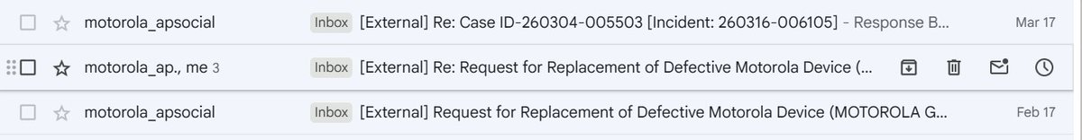 itrahul9's tweet photo. @motorolaindia Hi Kalpana, 
I sent you multiple emails nothing happened. 
Case ID-260304-005503 
[Incident: 260316-006105]
Incident: 260304-005503]
[Incident: 260217-000799] https://t.co/EZ3LpLWnz5