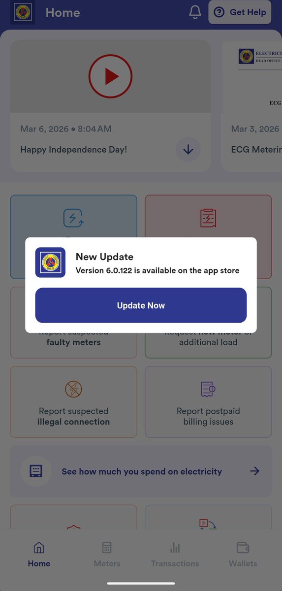 pat64j's tweet photo. @ECGghOfficial  the app version on Android Play store says 6.0.117 but the app says I should update to 6.0.122.  I'm stuck on this screen now. https://t.co/sx7DLwQK7B