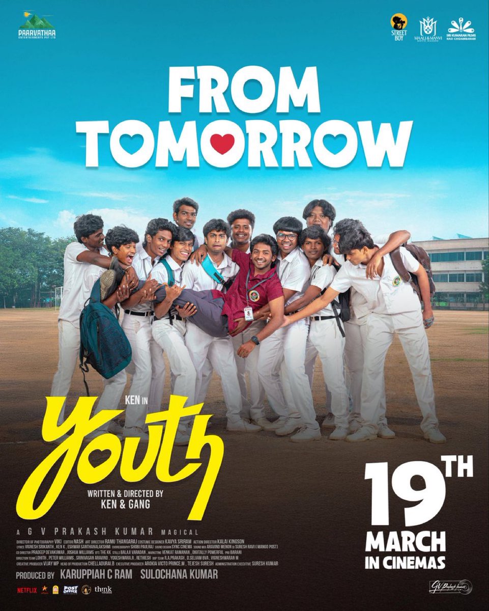 worldkingbabu's tweet photo. Tomorrow onwards #Youth our #KEERANUR #LAKSHMITALKIES DOLBY ATMOS, RGB, 4K 💥💥🔥👍 Brilliant performer #SurajVenjaramoodu and #Devadarsini With #Ken 💥🔥
#GVPrakash 🎶🎵🎶🎵🎶
BOOK UR TICKETS 👇 on District!
https://t.co/K6tmreZZUN
@RKPCINEMAS #Trichy #pudukkottai https://t.co/9JoGYuIxLK