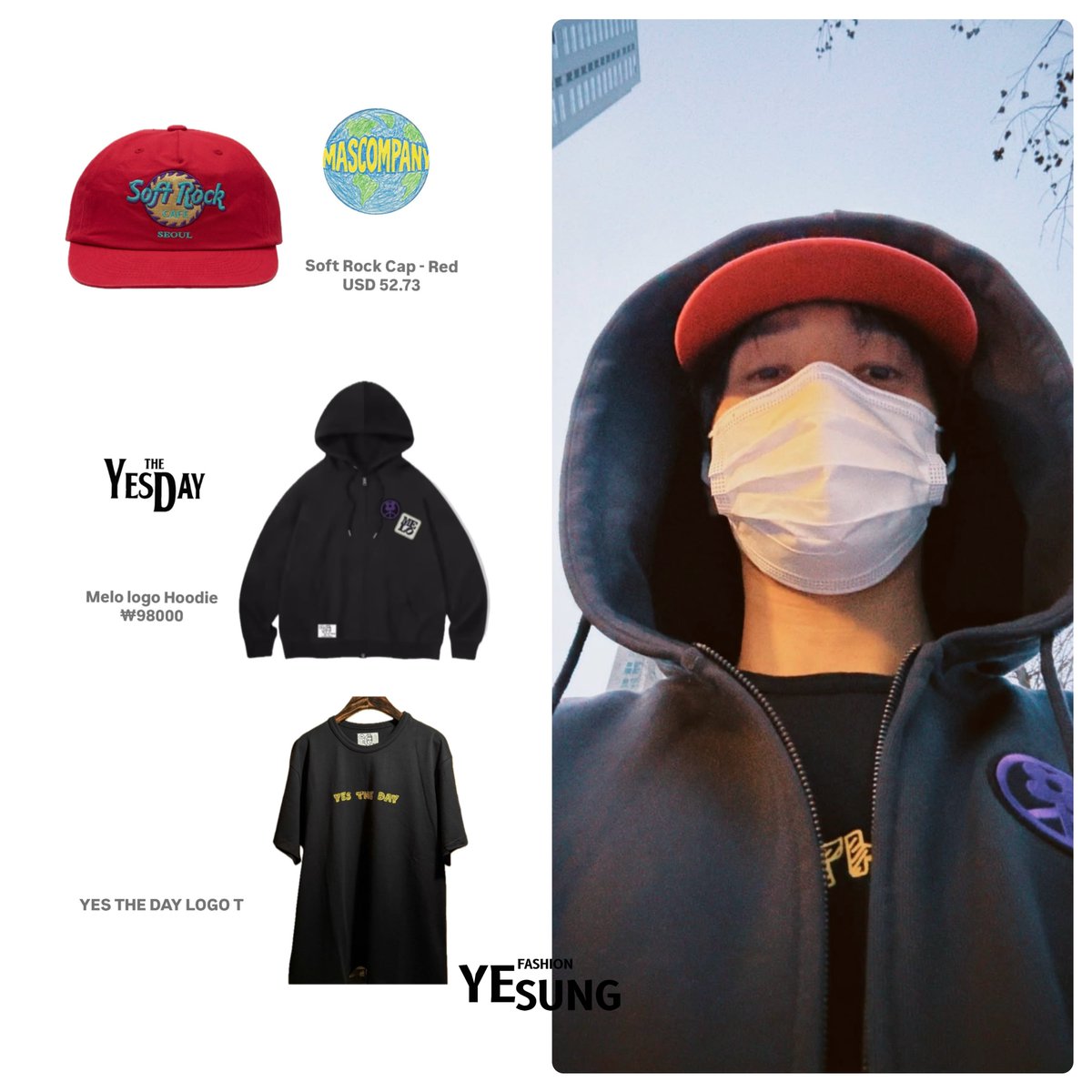 Yesung_Fashion's tweet photo. 260318 yestheday_official Instagram POST  @shfly3424 

帽子👉🏻  #MASCOMPANY

連帽T &amp; T- shirt 👉🏻 #YESTHEDAY

#藝聲 #예성 #YESUNG #예블이 #藝聲同款 https://t.co/bIpQ1fRdvX