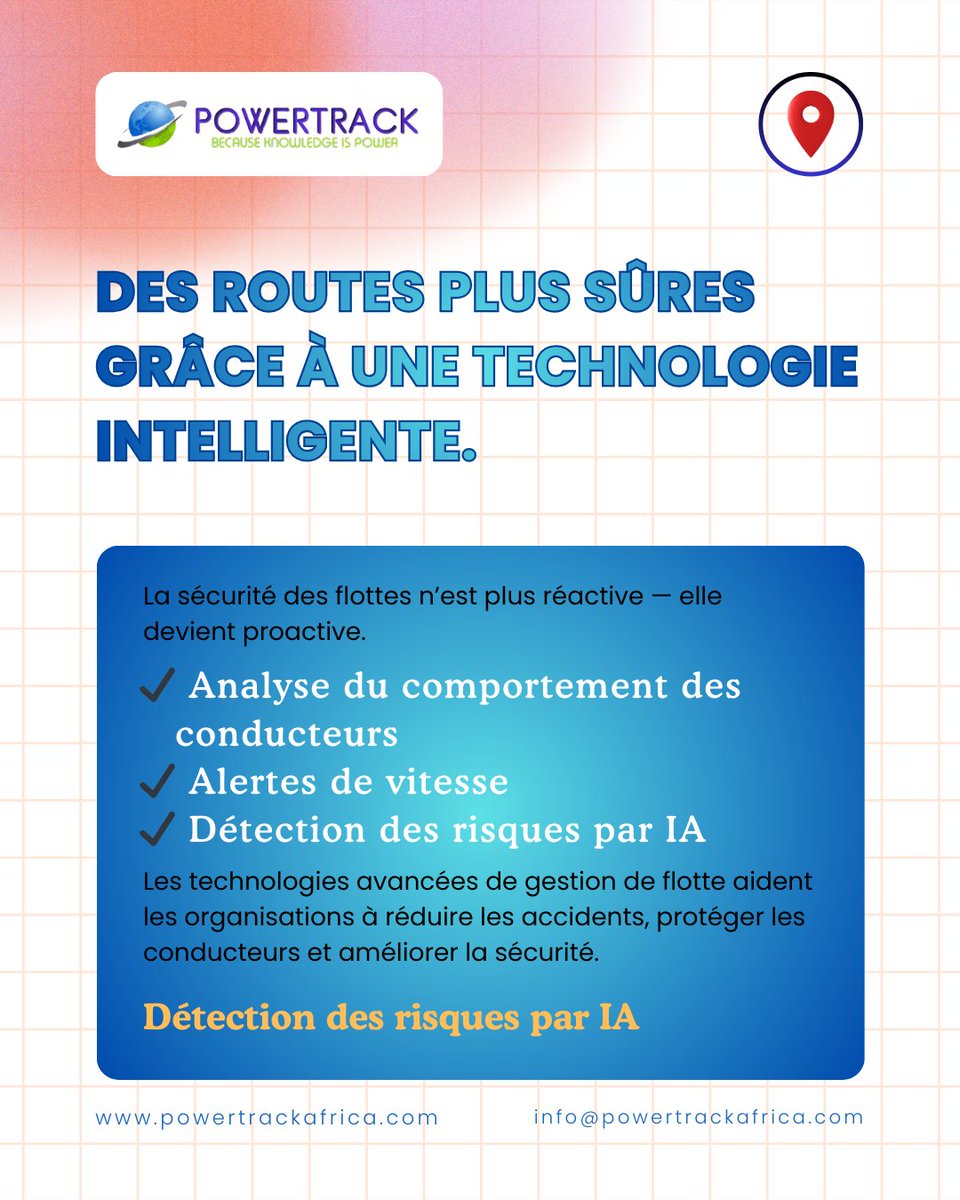PowerTrack_'s tweet photo. Les technologies avancées de gestion de flotte aident les organisations à réduire les accidents, protéger les conducteurs et améliorer la sécurité

Une surveillance intelligente garantit des trajets plus sûrs

#PowertrackAfrica
#RoadSafety #FleetSafety #DriverSafety #SafeMobility https://t.co/m80Eu2blId