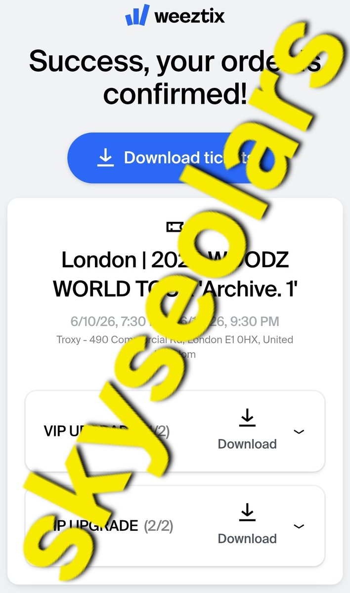 skyseolars's tweet photo. wts 2x woodz london vip upgrade! 
ended up getting too much after helping my friend ticket 🥲
price: 306.29£

have past ticket sale proofs!

#woodz #우즈 #Archive1_in_Europe #WOODZ_WORLDTOUR https://t.co/HhFVghrwWe