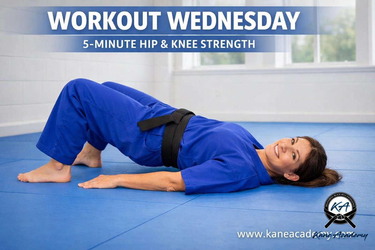 kaneacademy's tweet photo. Happy Workout Wednesday! 🥋 Protect your joints with this 5-minute home routine:

• Side Leg Lifts - 2 mins
• Glute Bridges - 2 mins
• Wall Sit - 1 min

Strong hips mean happier knees! Consistency is key to feeling your best. 

How are you moving your body today? https://t.co/cHaVmx48jj