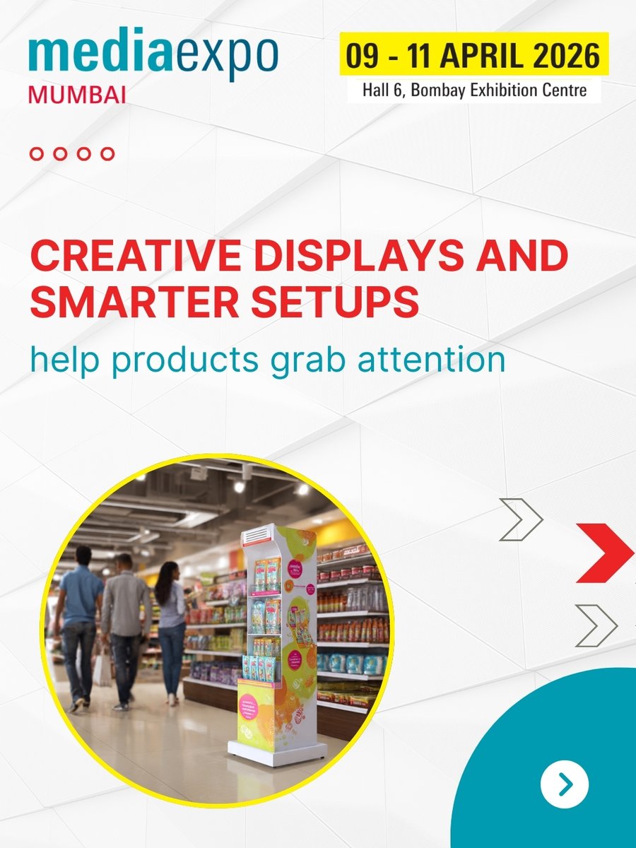 mediaexpo_india's tweet image. Retail visibility drives sales.

Discover display and engagement solutions at Media Expo Mumbai.

📅 9–11 April

#MediaExpoMumbai #RetailDisplay
