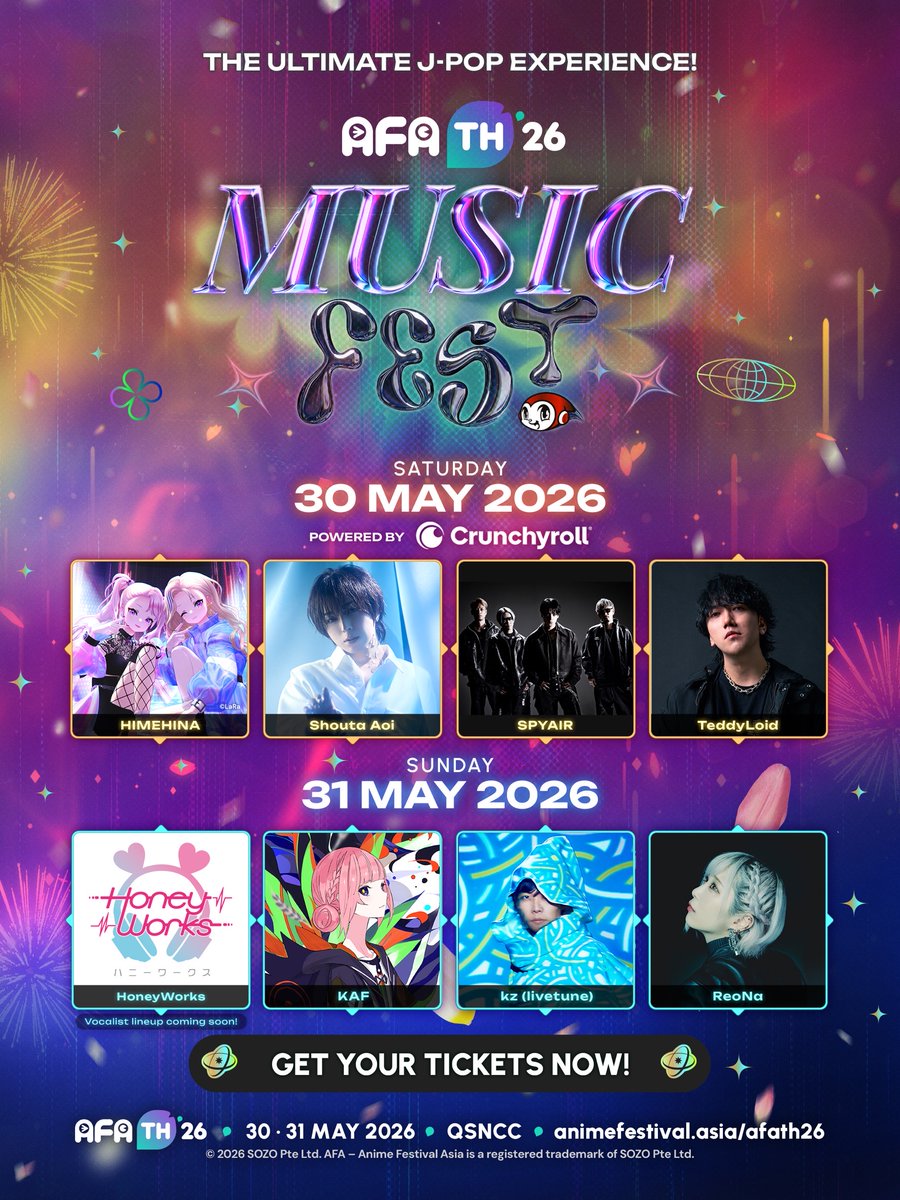 #KAFWorldCircuit Announcement

KAF will appear at AFA Thailand 2026, to be held in Bangkok, Thailand on Sunday, May 31.

This appearance will be the first in KAF WORLD CIRCUIT 2026 - Global Live Appearances -.

For more information, please visit the event’s official website.

■