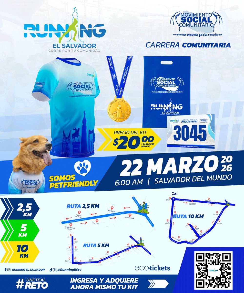 espectanoticias's tweet photo. Nacionales/ “Ministro Rolando Castro invita a sumarse a carrera solidaria este 22 de marzo”

El titular de Trabajo, @RolandoCastroSv, hizo un llamado a la población a participar en #RunningElSalvador, una carrera por la solidaridad que se realizará este domingo 22 de marzo.

La actividad está programada para iniciar a las 6:00 de la mañana en el Salvador del Mundo, donde los asistentes portarán la camisa oficial del evento como símbolo de unidad.

La iniciativa, impulsada por el Movimiento Social Comunitario, busca apoyar a comunidades vulnerables y fomentar la participación ciudadana a través del deporte.