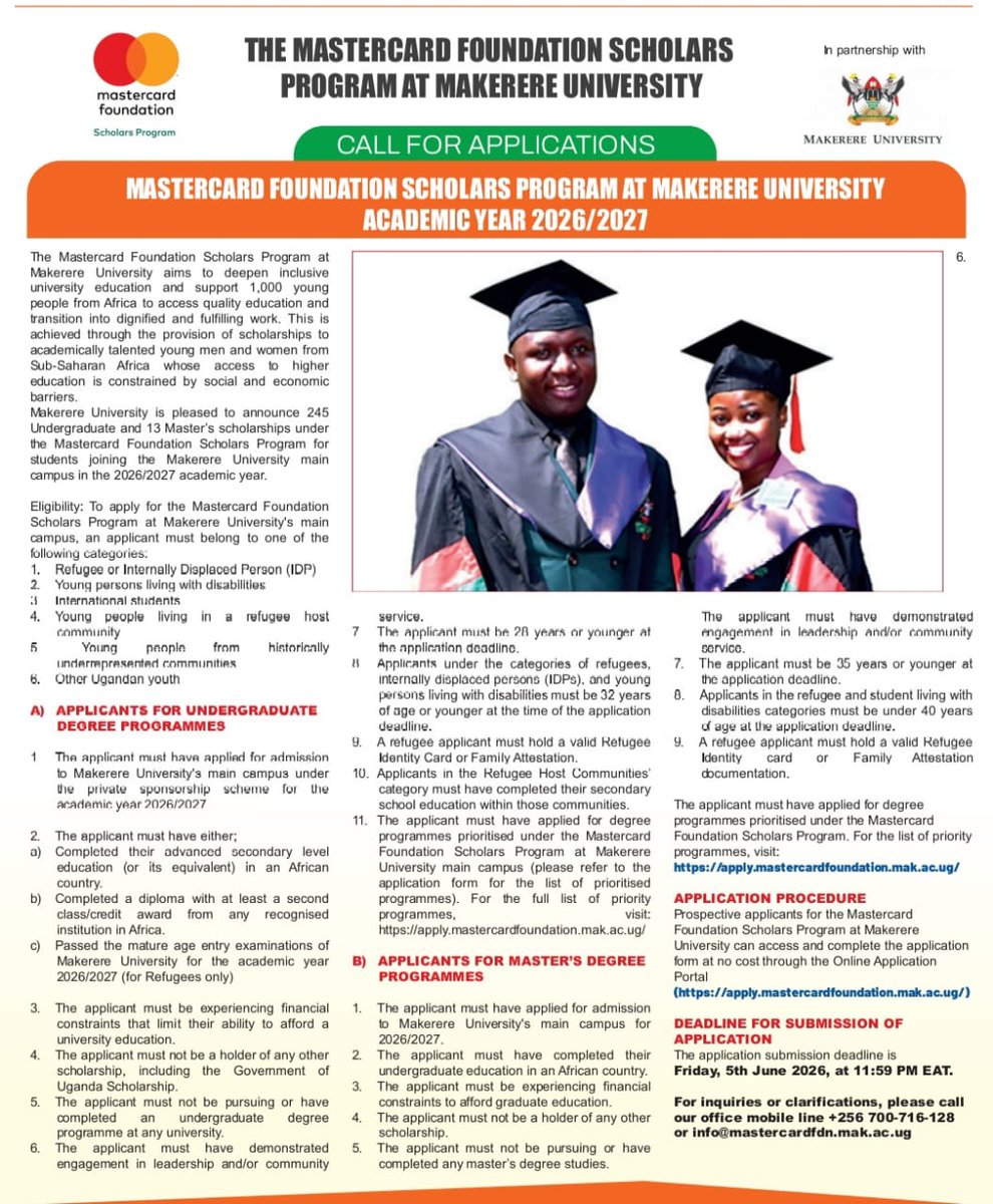 Mastercard Foundation Scholars Program @Makerere tweet media